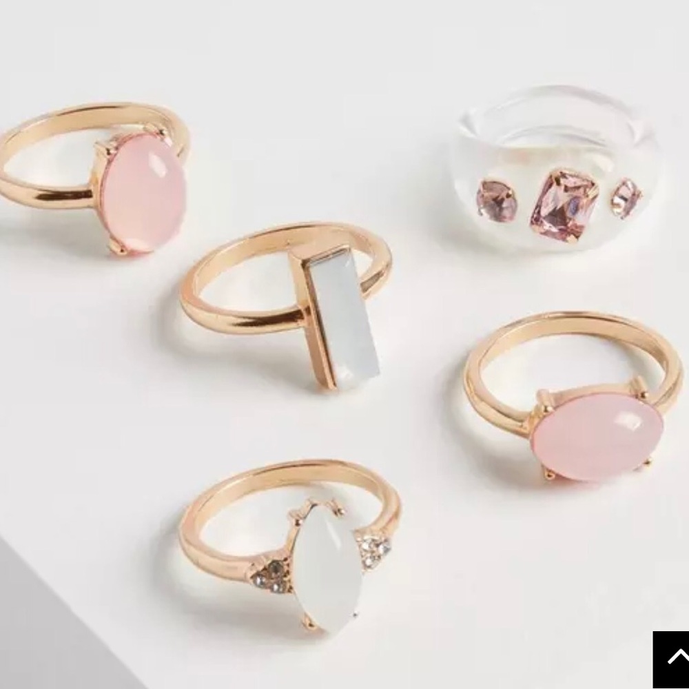Torrid Elegant Pink and White Ring Set size 10